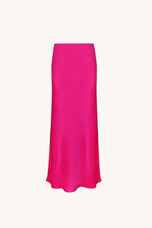 Roanne Maxi Pink silk skirt