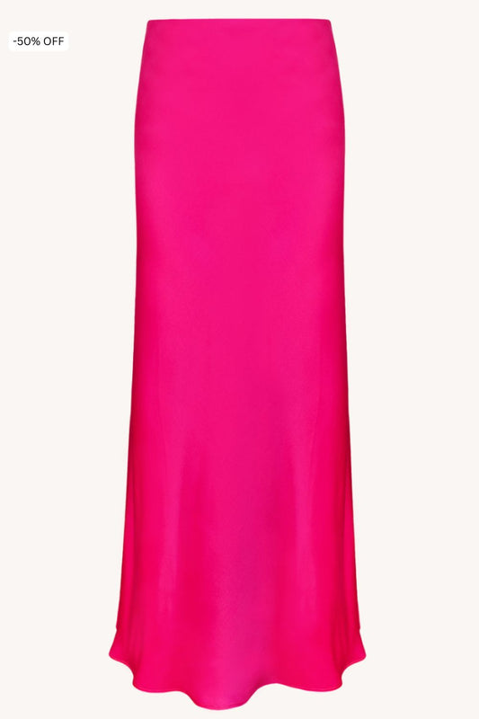 Roanne Maxi Pink silk skirt