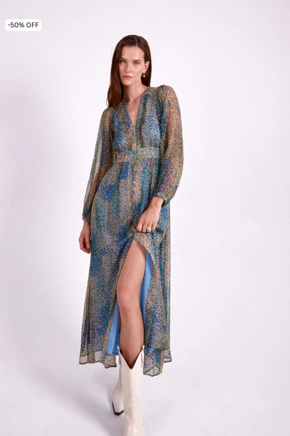 Antibes Blue silk dress 