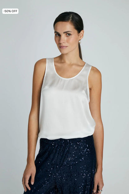 Lima White silk top 