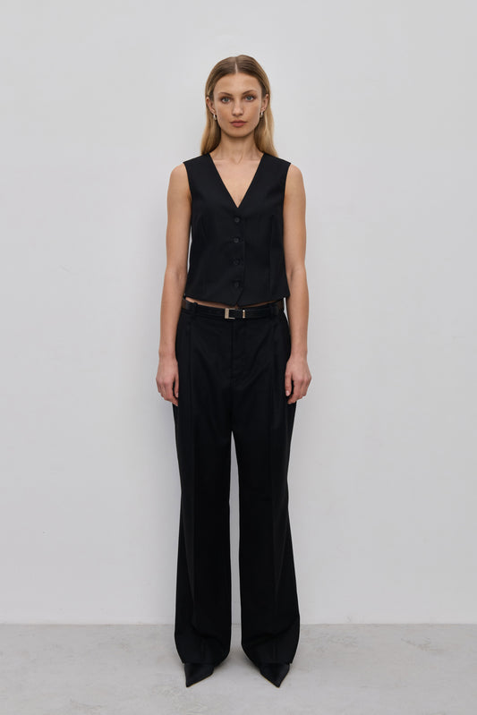 Olsen Black Wool Trousers