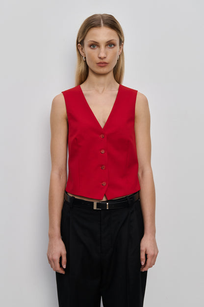 Wool Vest Venis Red