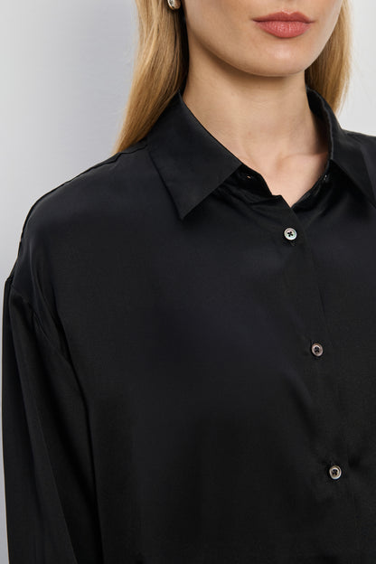 Malaga Black silk shirt