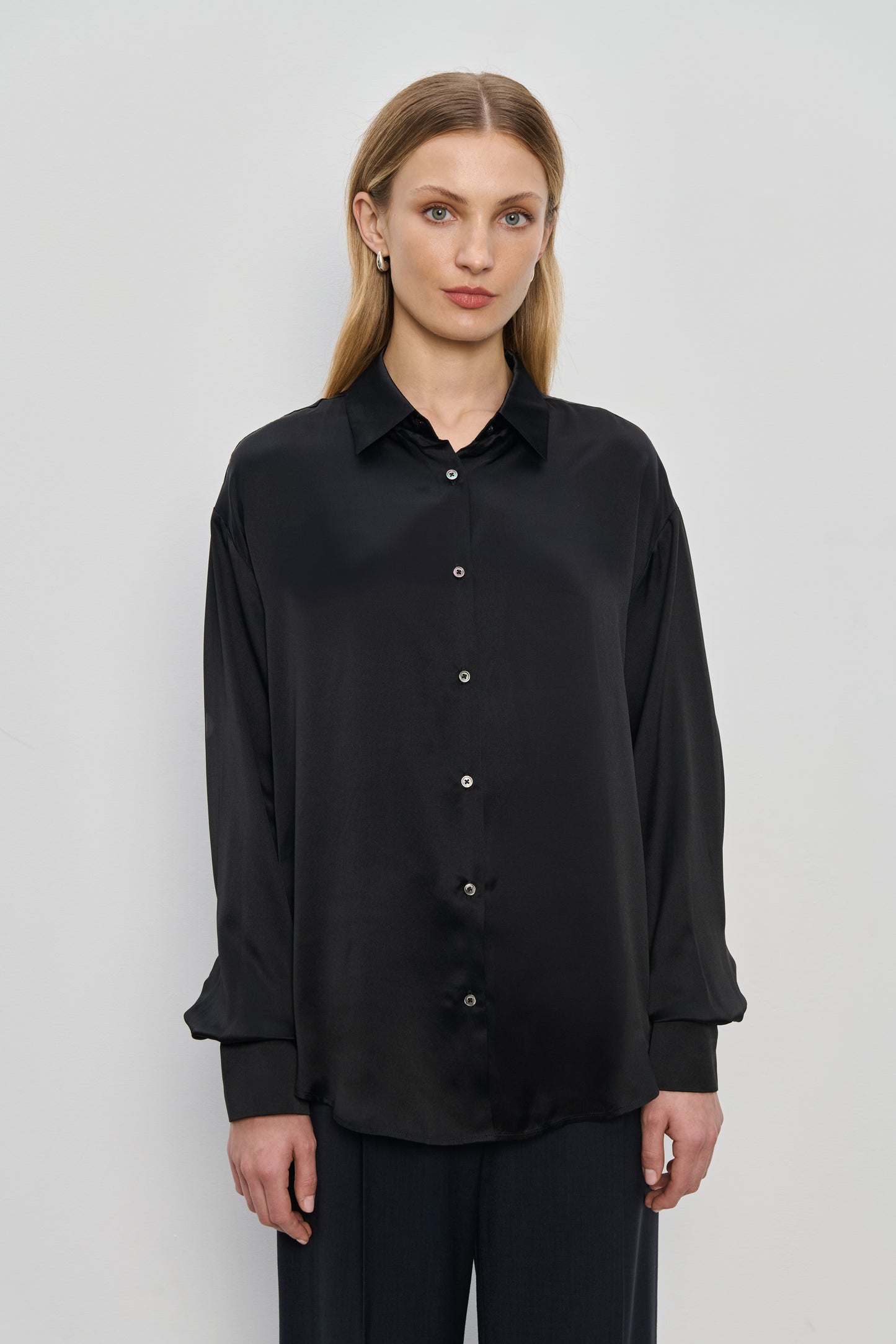 Malaga Black silk shirt