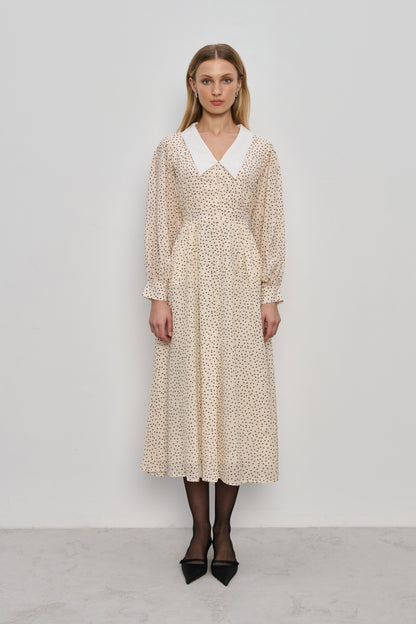 Avignon Cream silk dress