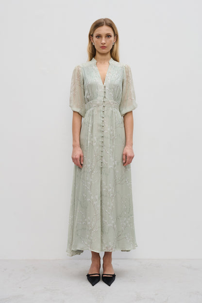 Antibes Green silk dress 