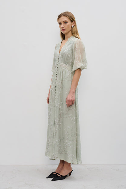 Antibes Green silk dress 