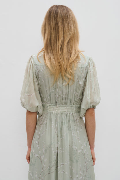 Antibes Green silk dress 