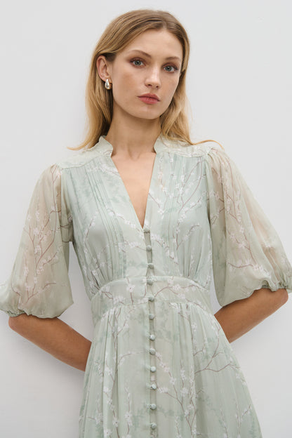 Antibes Green silk dress 