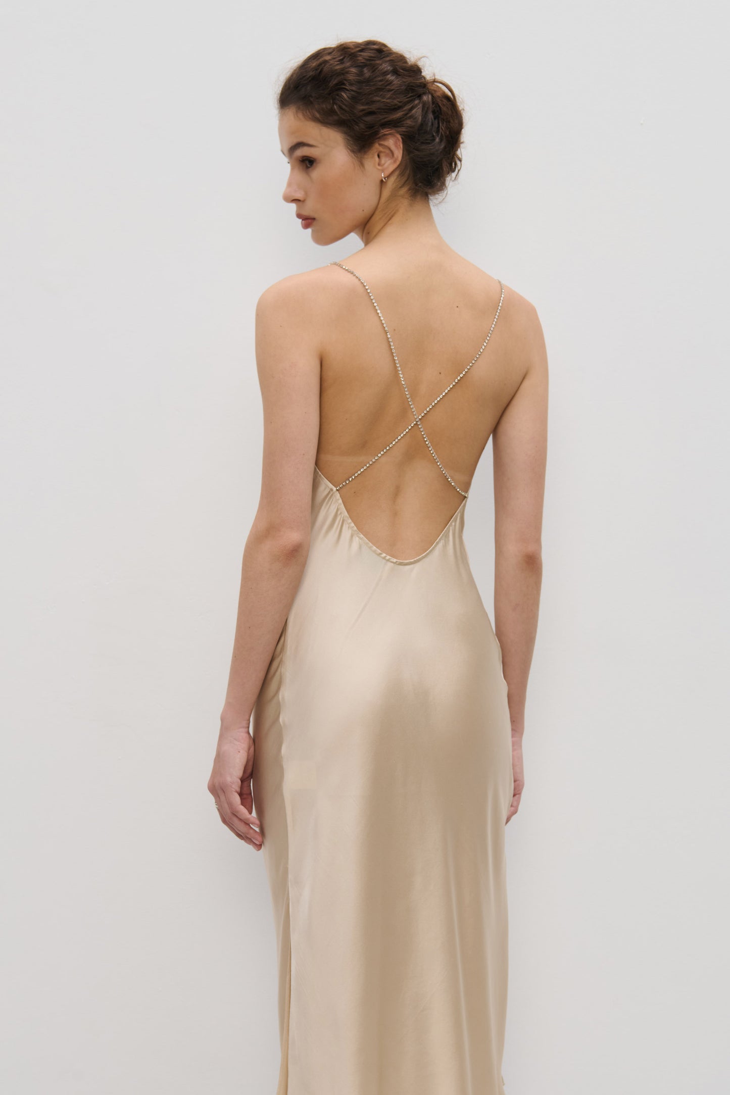 Nancy Champagne Silk Dress