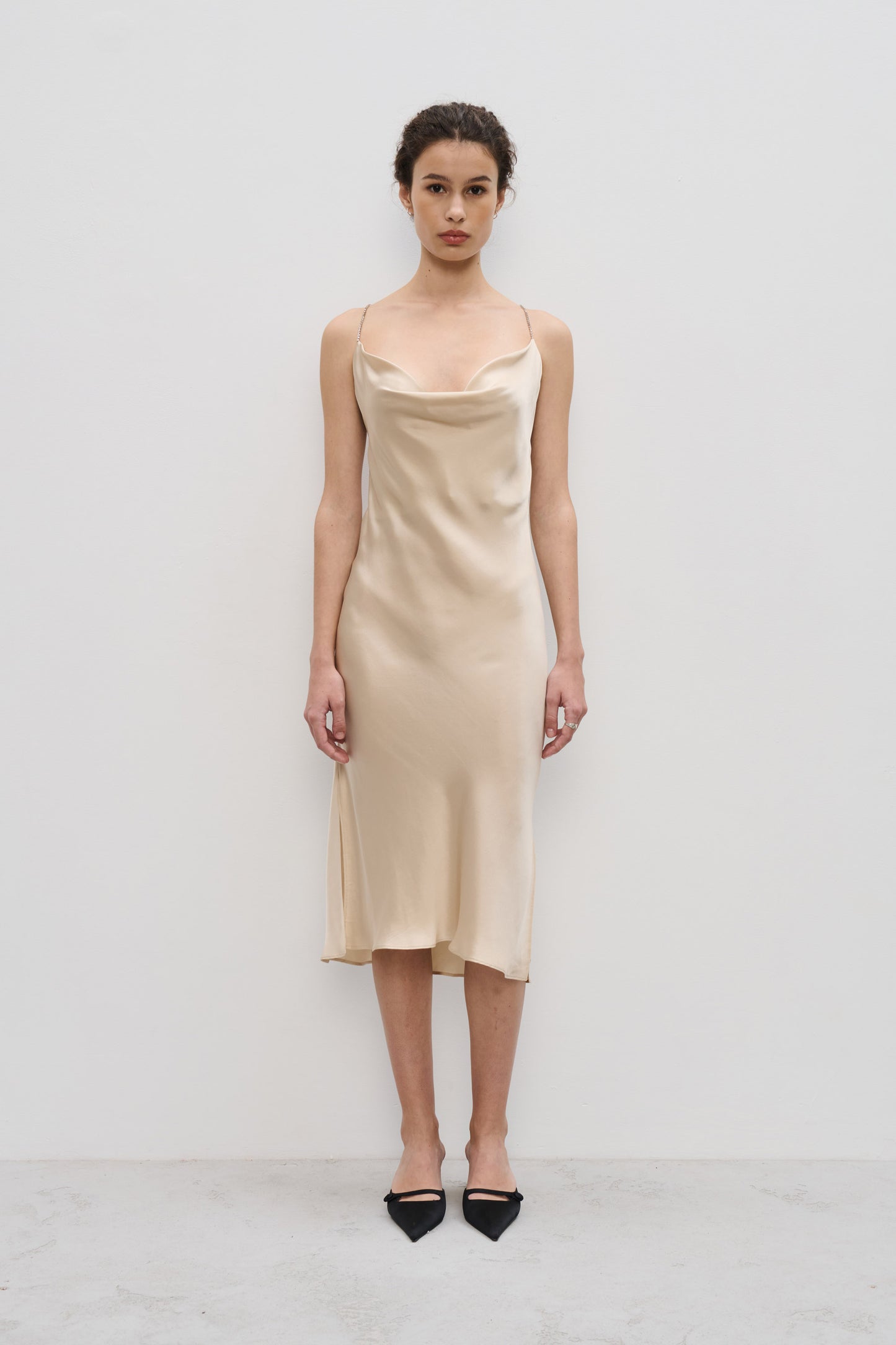 Nancy Champagne Silk Dress