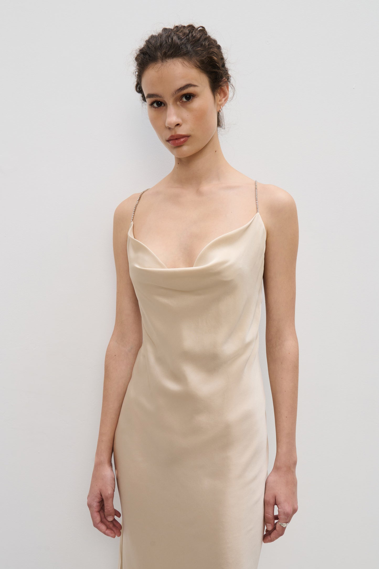 Nancy Champagne Silk Dress