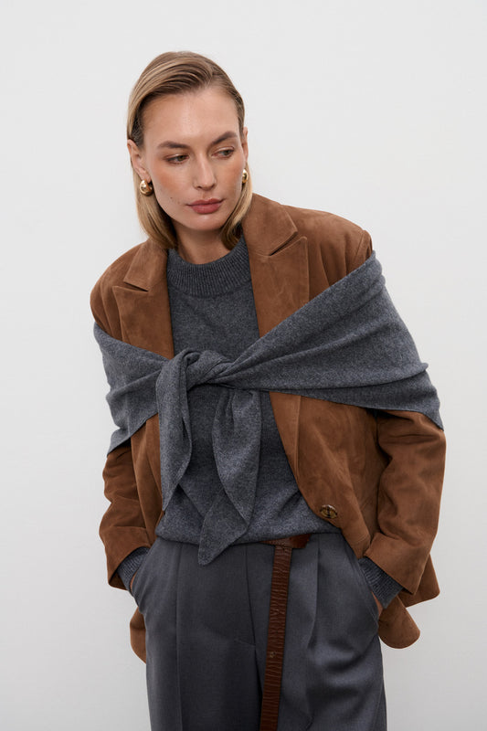 Zamszowa Marynarka Sezanne Brown