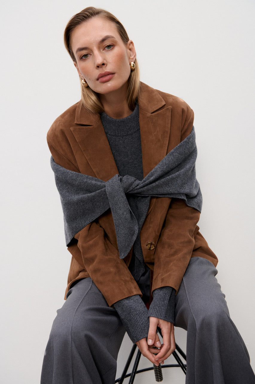 Zamszowa Marynarka Sezanne Brown