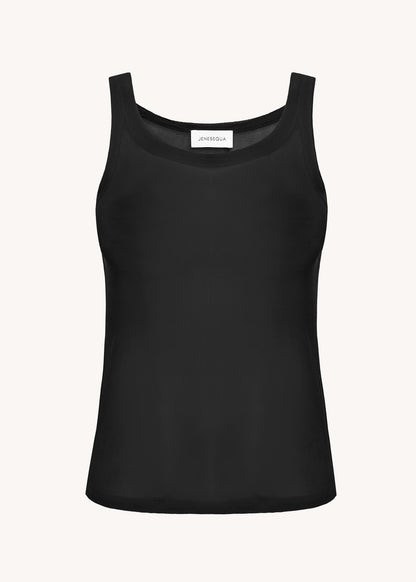 Jedwabny tank top Manila Black