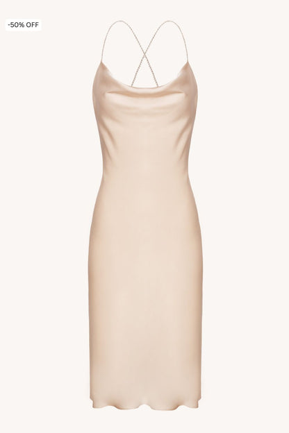 Nancy Champagne Silk Dress