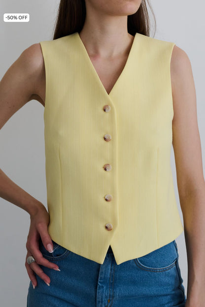 Wool Vest Venis Yellow