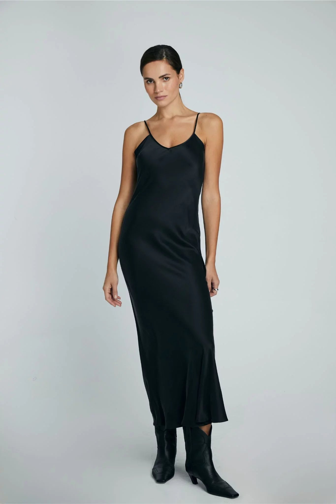 Lara Black silk dress 