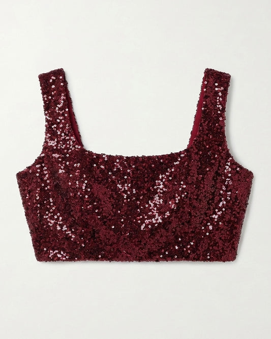 Burgundy sequin top