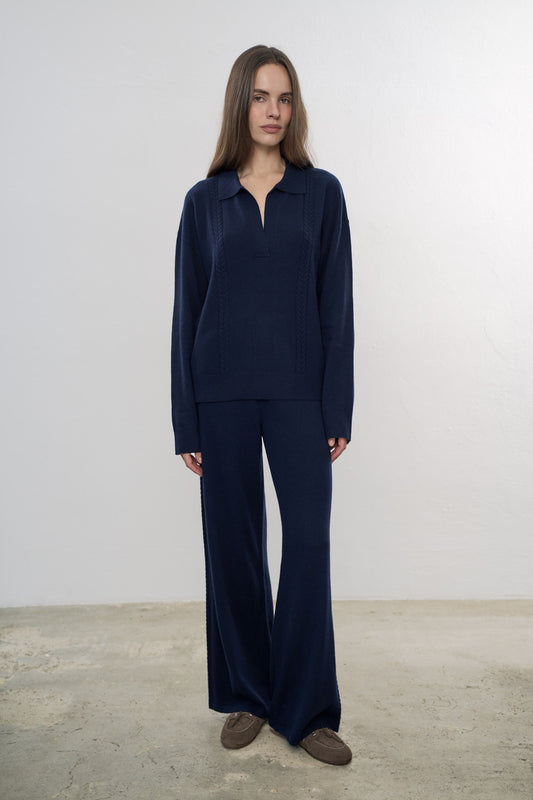 Sweter Emma Polo Navy Blue