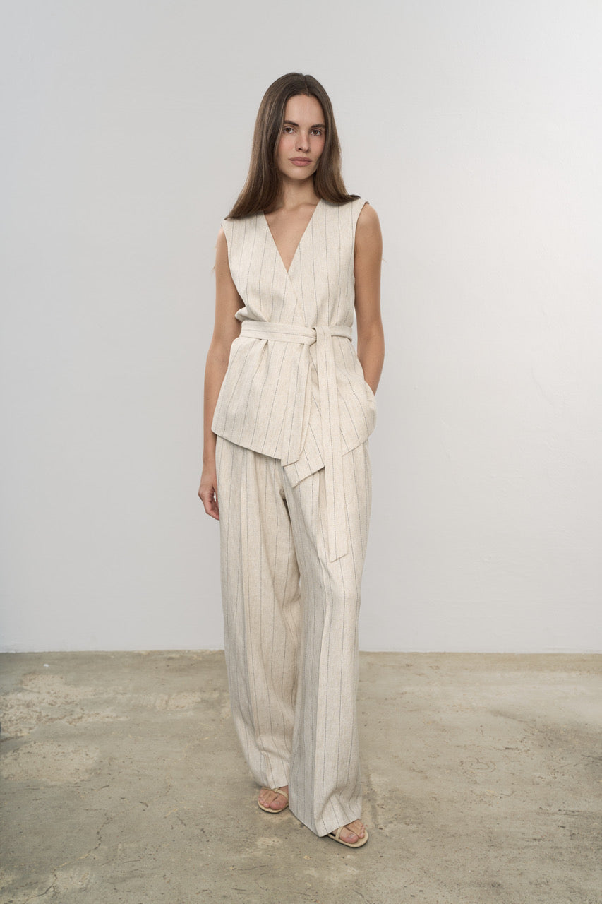 Spodnie Flow Stripe Beige