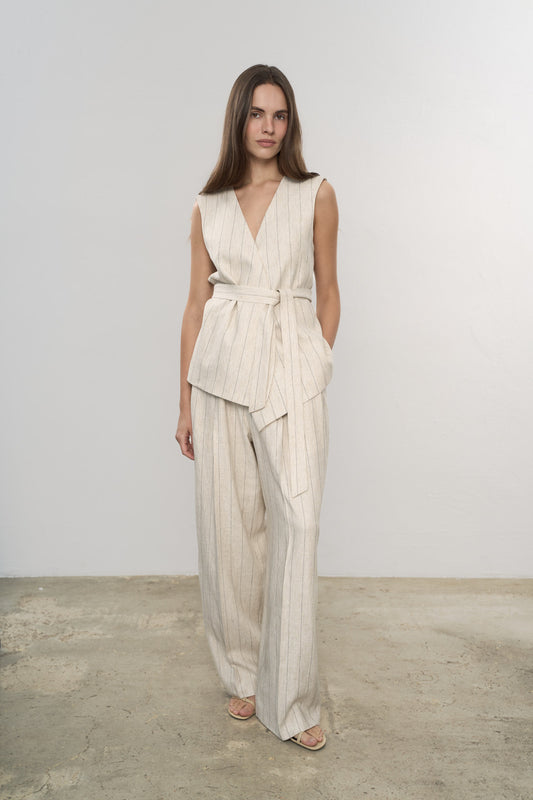 Spodnie Flow Stripe Beige