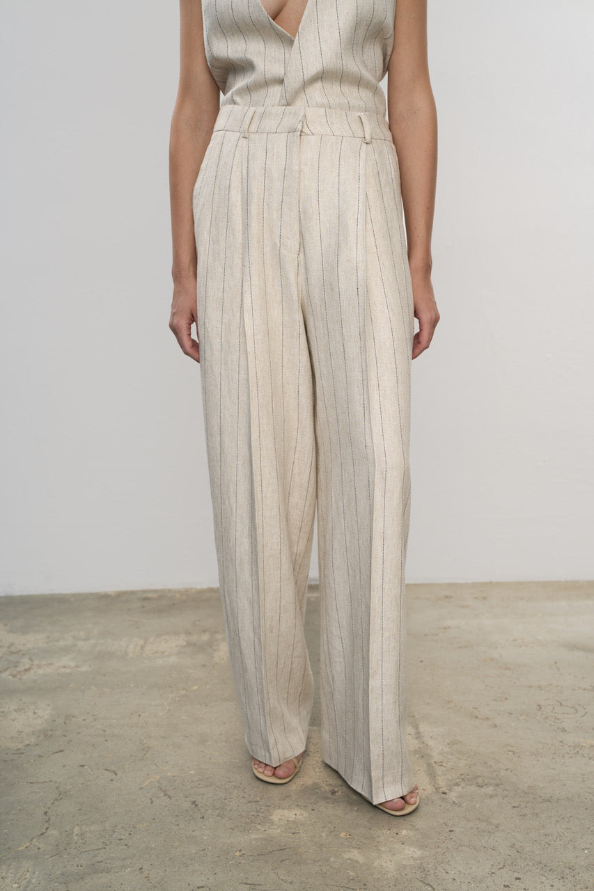 Spodnie Flow Stripe Beige