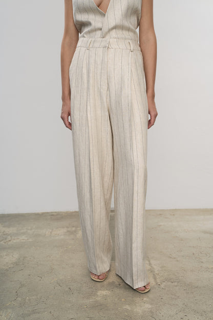 Spodnie Flow Stripe Beige