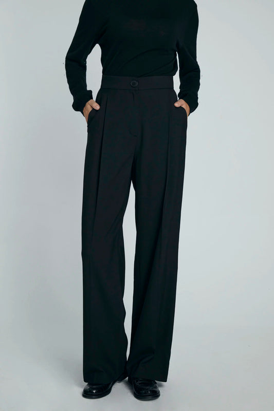 Wełniane spodnie Ales Black