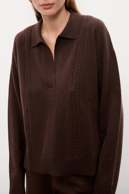 Sweter Emma Polo Chocolate