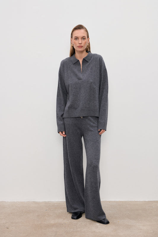 Sweter Emma Polo Grey