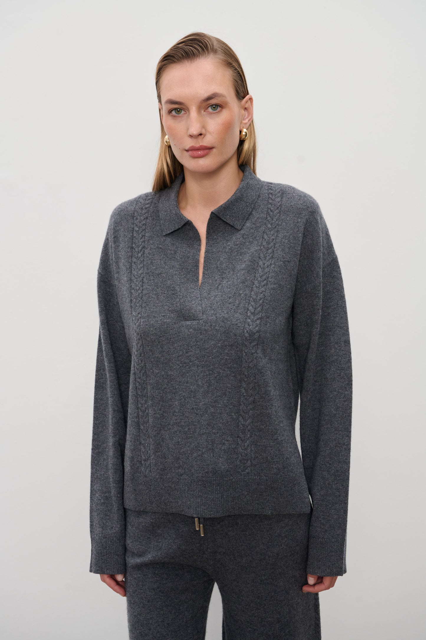 Sweter Emma Polo Grey