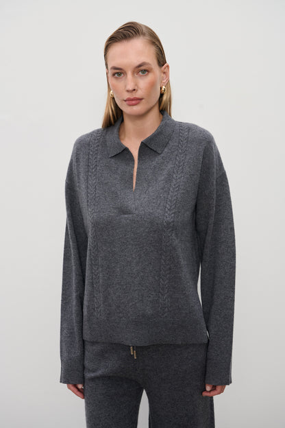 Sweter Emma Polo Grey