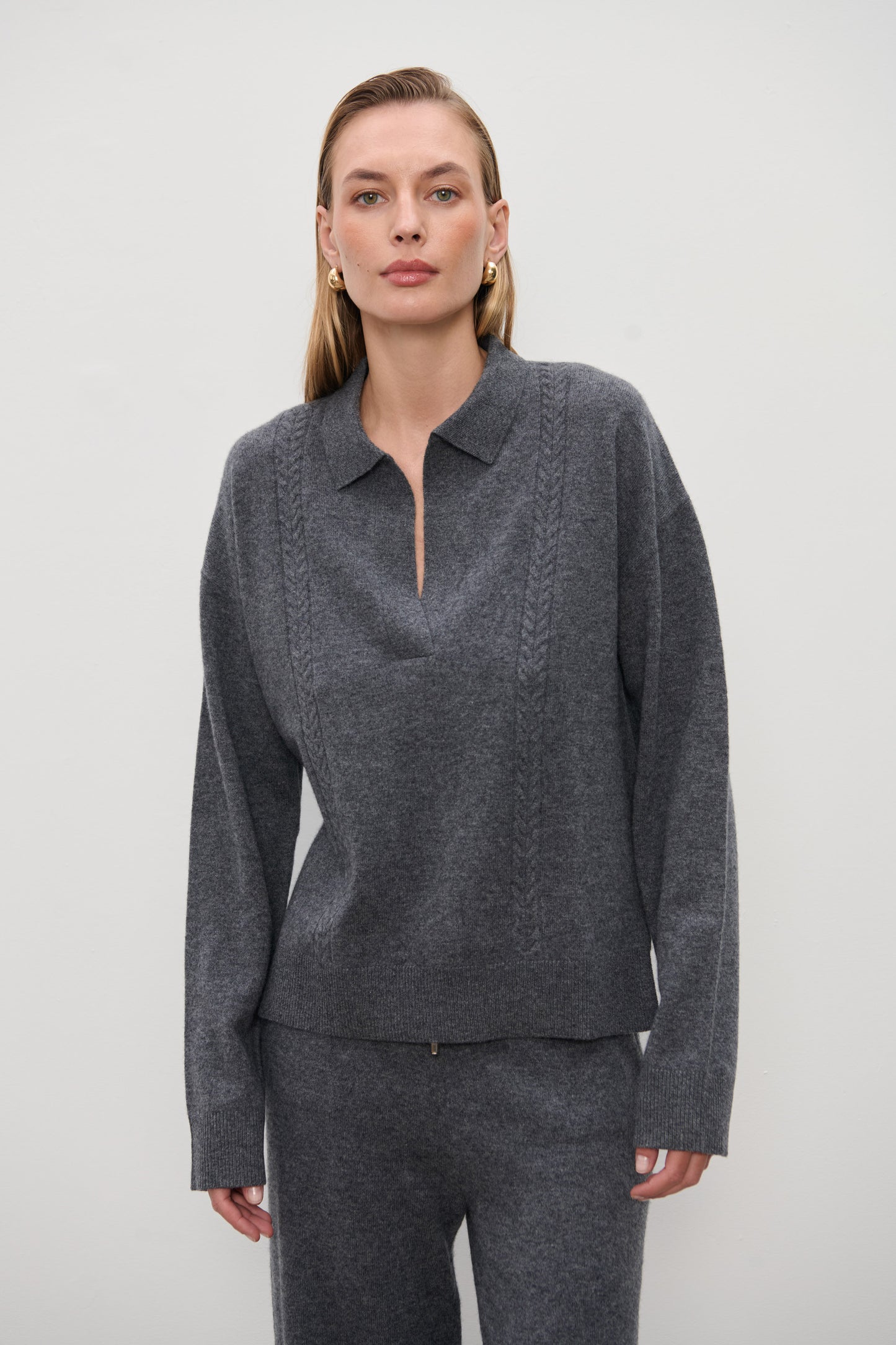 Sweter Emma Polo Grey
