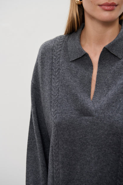 Sweter Emma Polo Grey