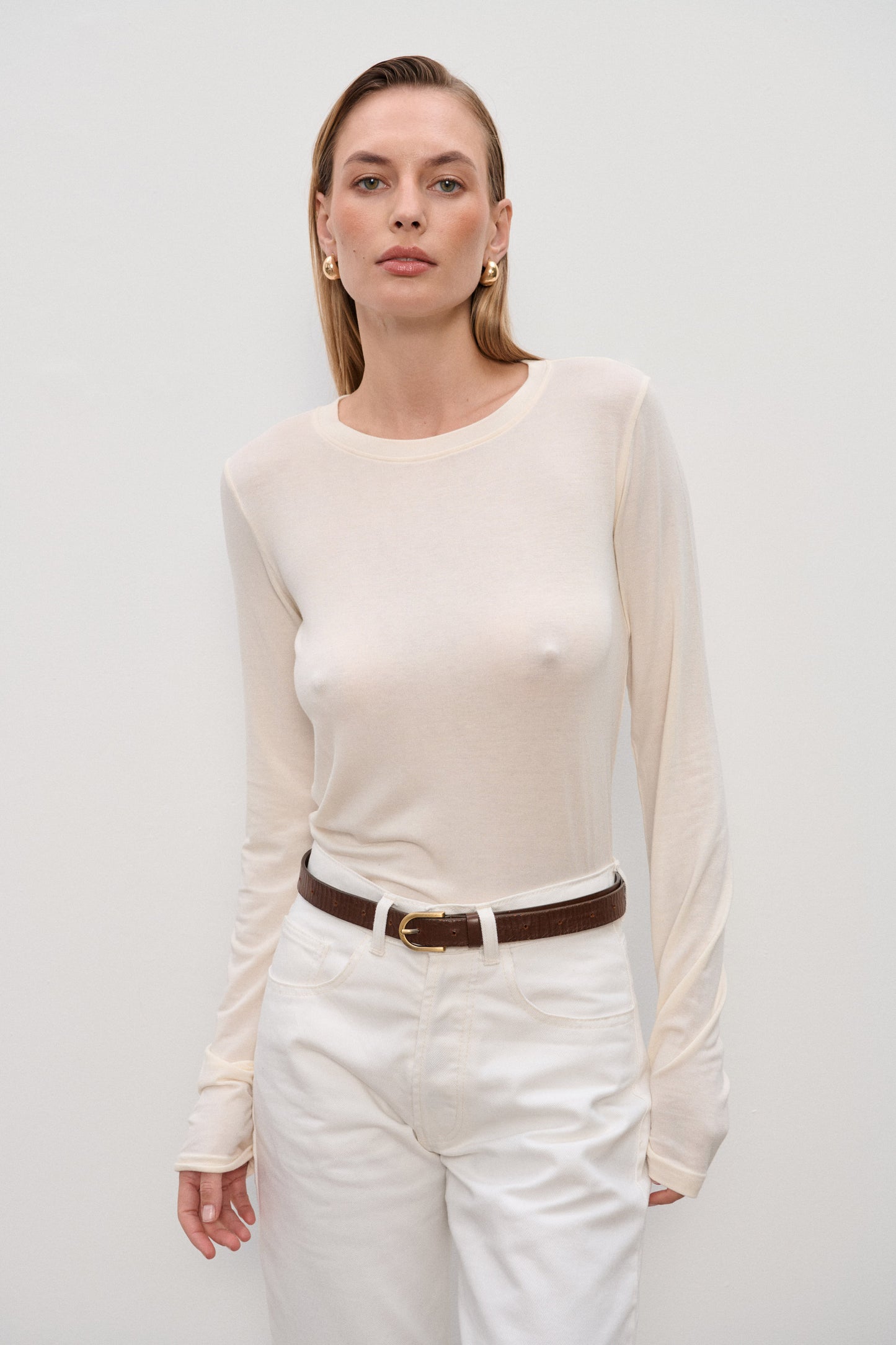 Longsleeve Henry Ecru