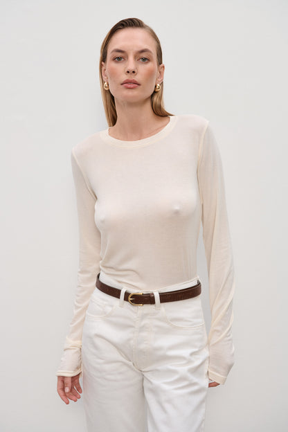 Longsleeve Henry Ecru