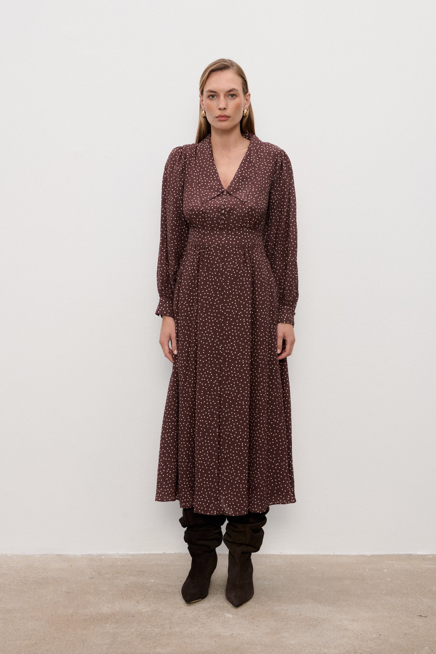 Sukienka jedwabna Avignon Brown