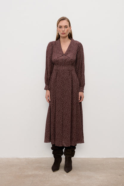 Sukienka jedwabna Avignon Brown