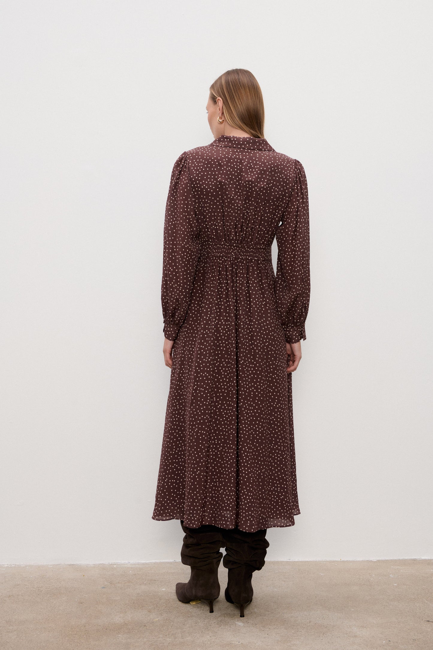 Sukienka jedwabna Avignon Brown