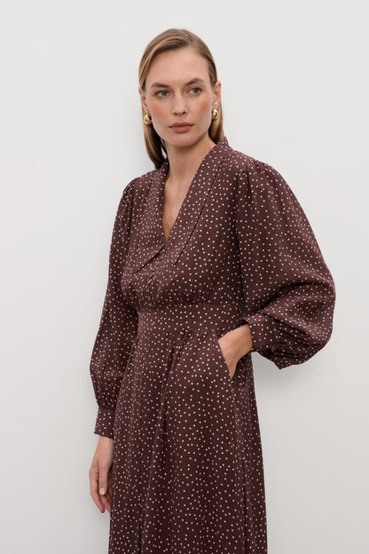 Sukienka jedwabna Avignon Brown