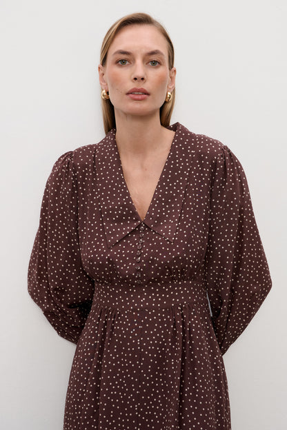 Sukienka jedwabna Avignon Brown