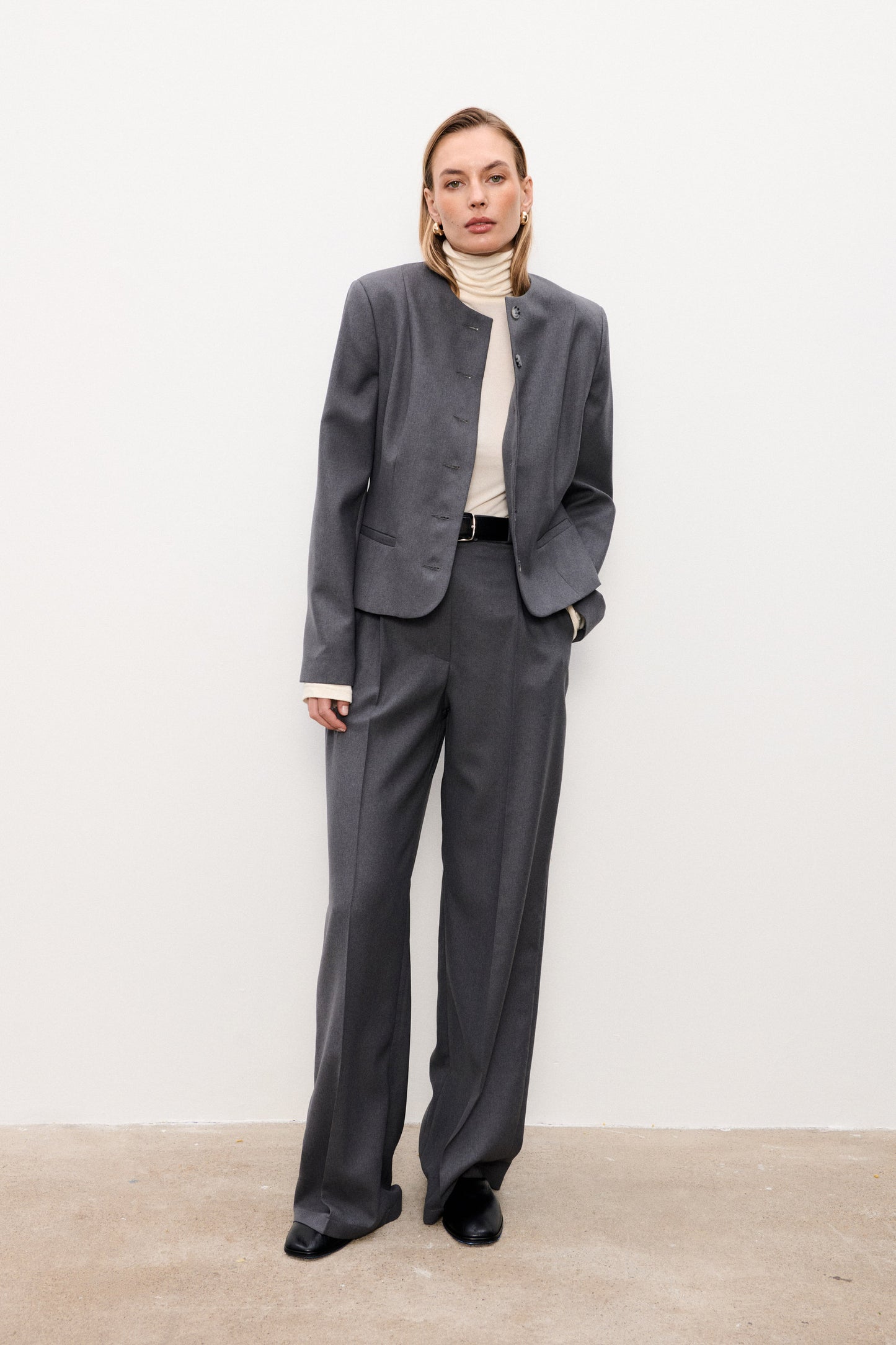 Marynarka Cropped Harry Light Grey