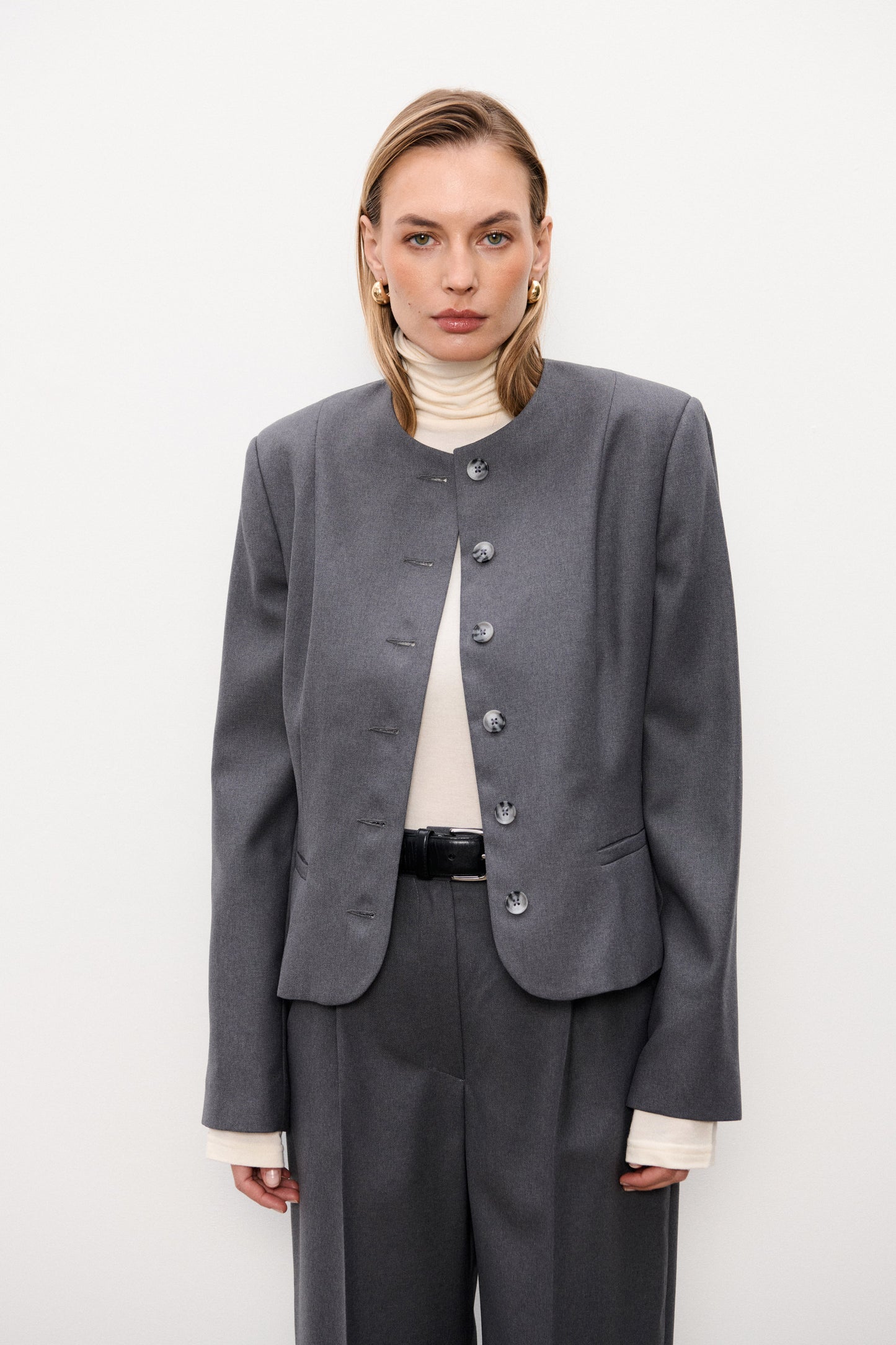 Marynarka Cropped Harry Light Grey