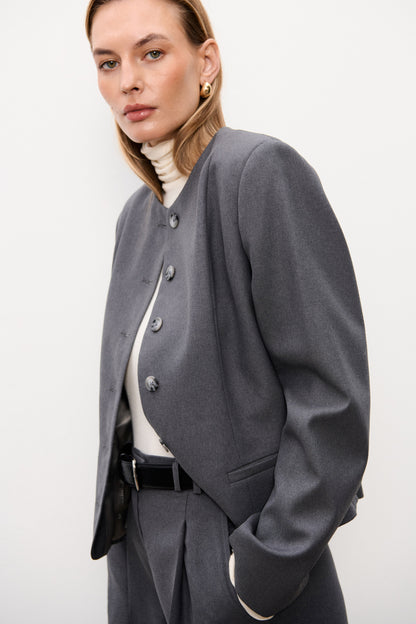 Marynarka Cropped Harry Light Grey