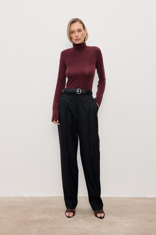 Spodnie wełniane Yua Black