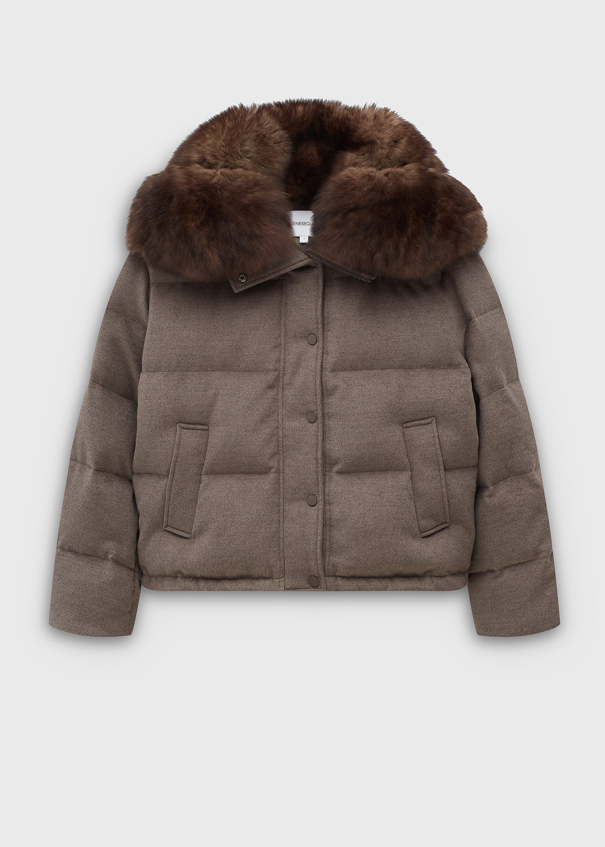 Kurtka puchowa Aurora with fur Light Brown