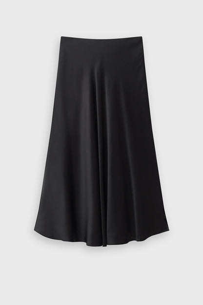 Roanne Maxi Black silk skirt