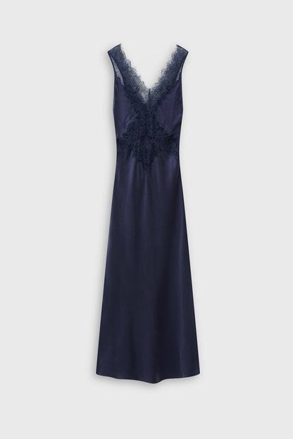 Jedwabna sukienka Mia Navy Blue