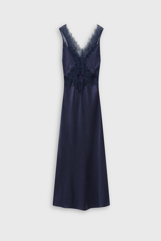 Jedwabna sukienka Mia Navy Blue